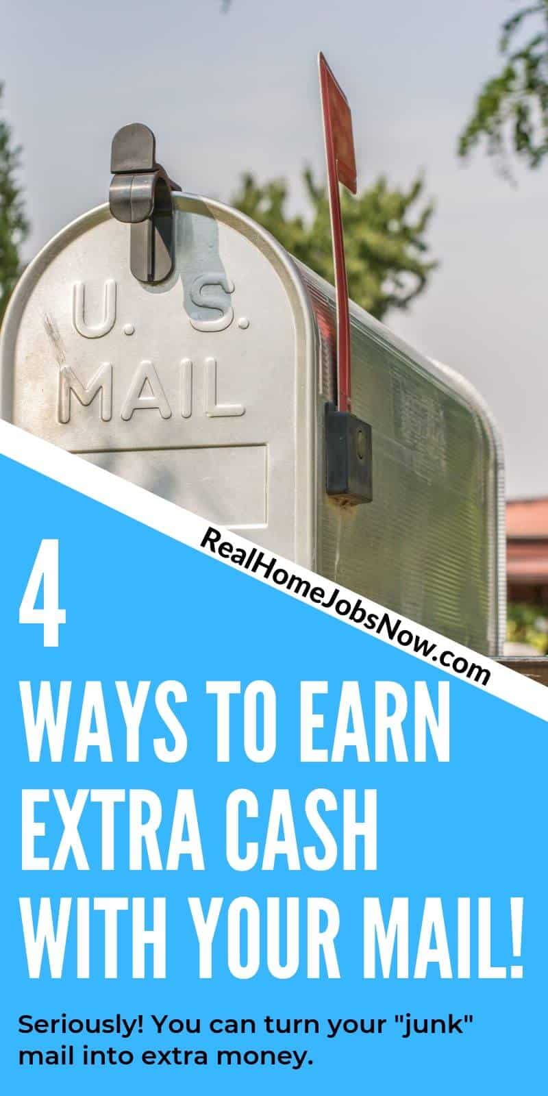 Looking for an easy, interesting way to make extra money from home? You can get paid to get your mail! Your junk mail can help you earn extra cash, and it's completely legitimate, non phone, and flexible! #remotework #moneyfromhome #howtomakemoney #money #earnmoney #extramoney #extraincome #extracash
